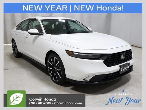 Platinum White Pearl 2025 Honda Accord Hybrid Touring Sedan