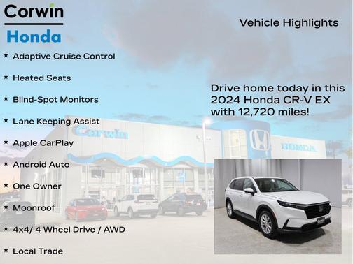 Platinum White Pearl 2024 Honda CR-V EX AWD
