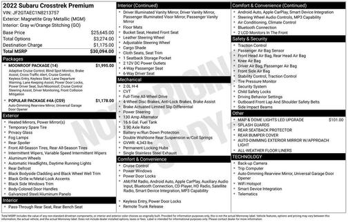 Magnetite Gray Metallic 2022 Subaru Crosstrek Premium