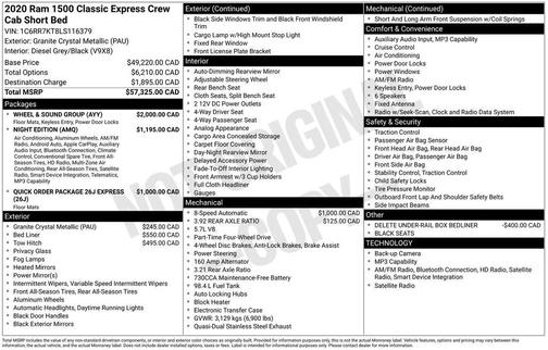 2020 RAM 1500 Classic Express