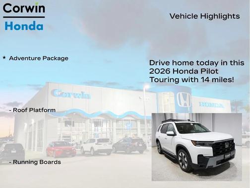 Platinum White Pearl 2026 Honda Pilot Touring 8-Passenger