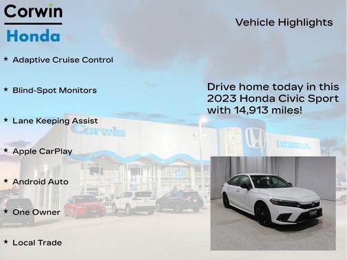 Platinum White Pearl 2023 Honda Civic Sport
