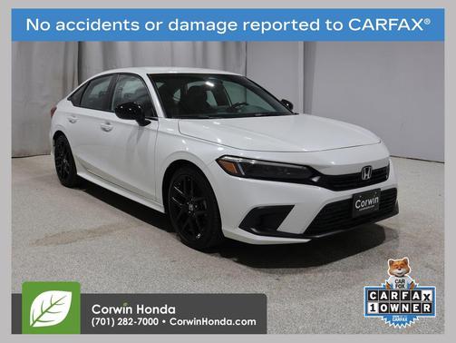 Platinum White Pearl 2023 Honda Civic Sport