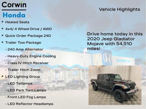 Black 2020 Jeep Gladiator Mojave