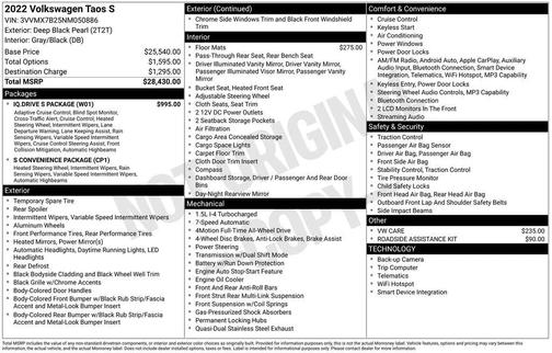 2022 Volkswagen Taos 1.5T S