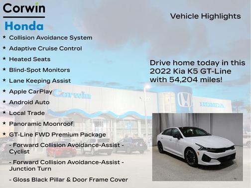 Glacial White Pearl 2022 Kia K5 GT-Line