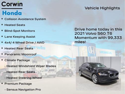 Black Stone 2021 Volvo S60 T6 Momentum