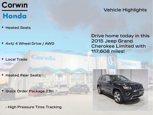 Brilliant Black Crystal Pearl 2015 Jeep Grand Cherokee Limited