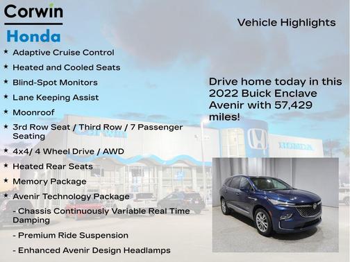 Emperor Blue 2022 Buick Enclave AWD Avenir