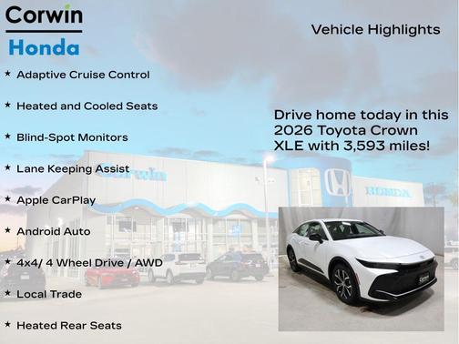 Oxygen White 2026 Toyota Crown XLE