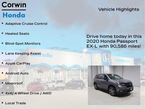 Lunar Silver 2020 Honda Passport AWD EX-L