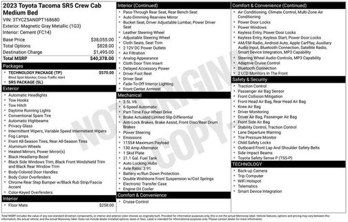 Magnetic Gray Metallic 2023 Toyota Tacoma SR5