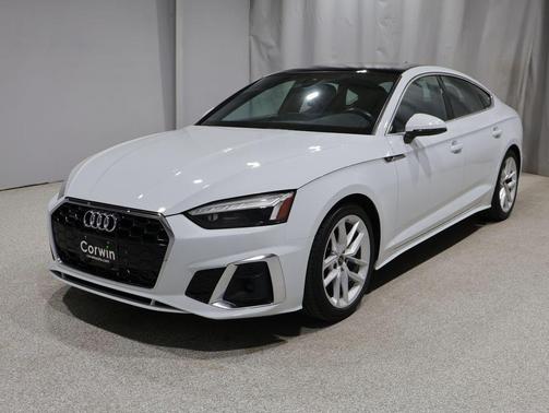 Glacier White Metallic 2024 Audi A5 Sportback 45 S Line Premium Plus