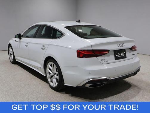 Glacier White Metallic 2024 Audi A5 Sportback 45 S Line Premium Plus