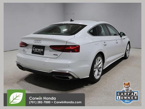 Glacier White Metallic 2024 Audi A5 Sportback 45 S Line Premium Plus