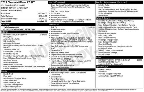 2022 Chevrolet Blazer 3LT