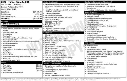 Portofino Gray 2022 Hyundai SANTA FE XRT
