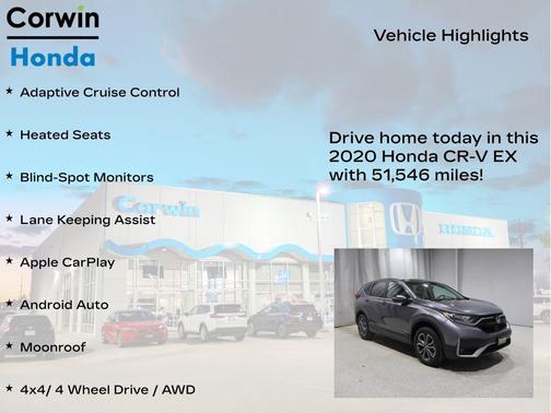 Gray 2020 Honda CR-V AWD EX