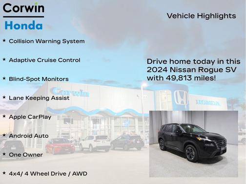 Super Black 2024 Nissan Rogue SV