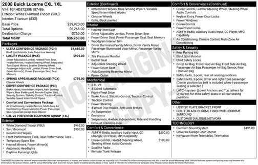 White Diamond Tricoat 2008 Buick Lucerne CXL