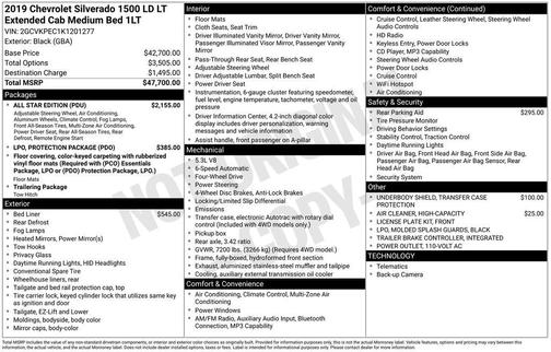 Black 2019 Chevrolet Silverado 1500 2LT