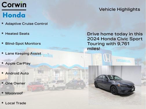 Gray 2024 Honda Civic Sport Touring