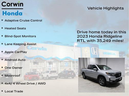 Lunar Silver 2023 Honda Ridgeline RTL