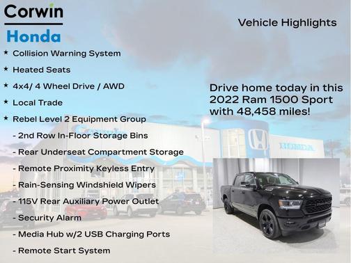 Diamond Black Crystal Pearlcoat 2022 RAM 1500 Sport