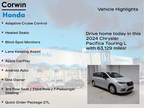 Silver Mist Clearcoat 2024 Chrysler Pacifica Touring L
