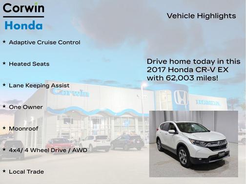 White Diamond Pearl 2017 Honda CR-V EX