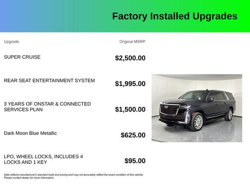 Dark Moon Blue Metallic 2023 Cadillac Escalade ESV Premium Luxury