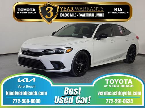 Platinum White Pearl 2023 Honda Civic Sport