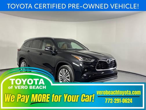 Midnight Black Metallic 2025 Toyota Highlander Hybrid Platinum