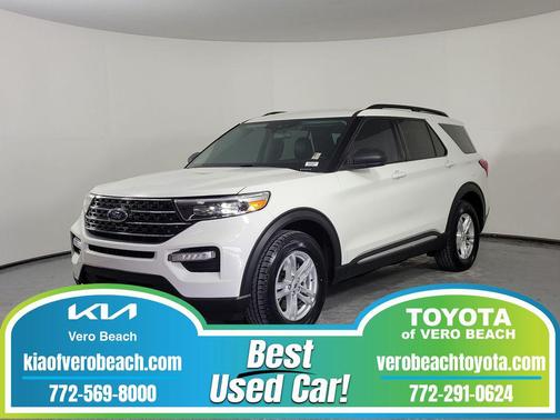 Star White Metallic Tri-Coat 2021 Ford Explorer XLT