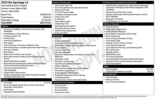 Fusion Black 2023 Kia Sportage LX