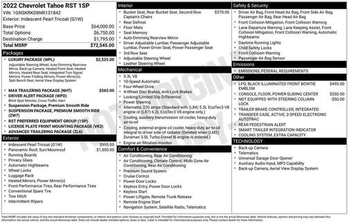 2022 Chevrolet Tahoe 4WD RST