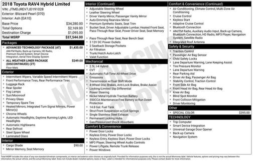2018 Toyota RAV4 Hybrid Limited