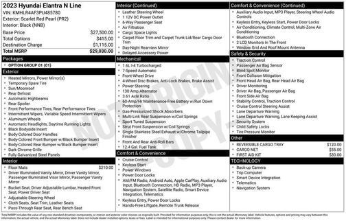 2023 Hyundai ELANTRA N Line