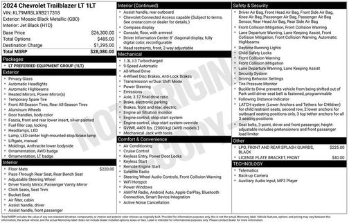 Mosaic Black Metallic 2024 Chevrolet Trailblazer LT