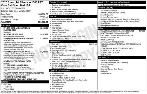 2020 Chevrolet Silverado 1500 RST
