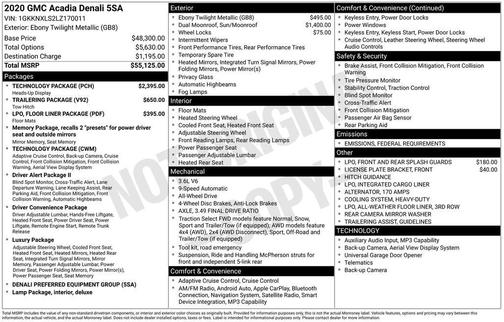 2020 GMC Acadia Denali