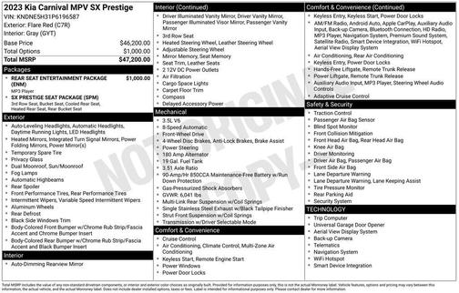 2023 Kia Carnival SX Prestige