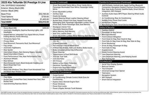 2025 Kia Telluride SX Prestige X-Line
