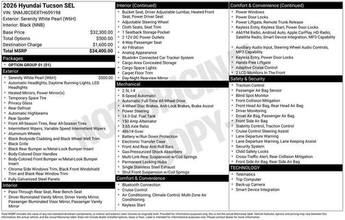 2026 Hyundai TUCSON SEL