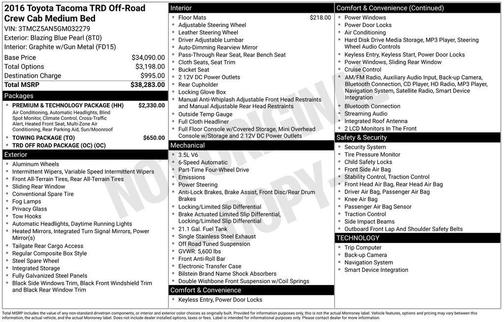 2016 Toyota Tacoma TRD Off Road