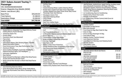 2021 Subaru Ascent Touring 7-Passenger