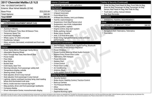 2017 Chevrolet Malibu 1LS