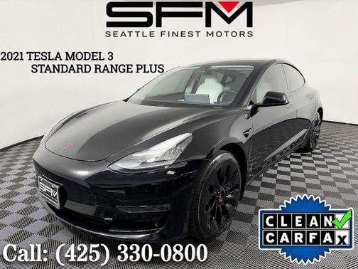 Solid Black 2021 Tesla Model 3 Standard Range Plus