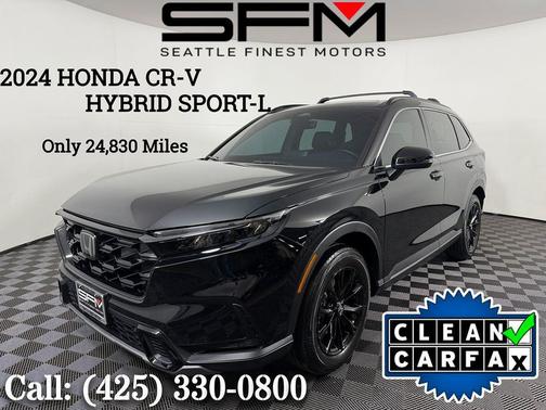Crystal Black Pearl 2024 Honda CR-V Hybrid Sport AWD