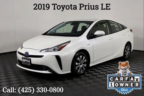 Super White 2019 Toyota Prius LE